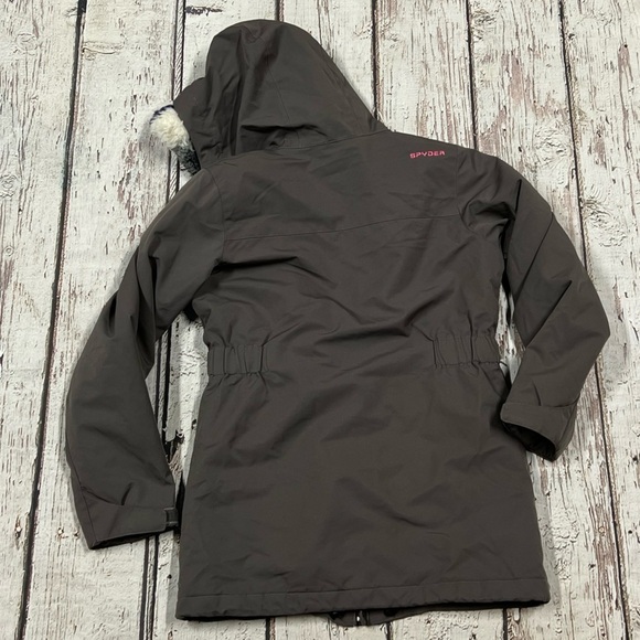 Kids Girls Spyder Ski Skiing Snowboarding Hooded Jacket Size XL - Picture 2 of 10